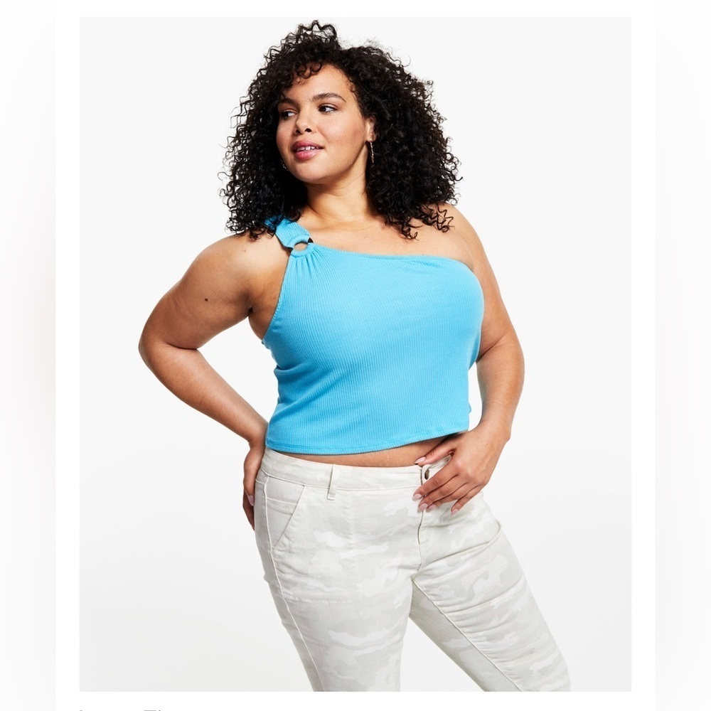 NWT Love, Fire | Plus One Shoulder Stretchy Cropped Ring Tank | Size 2X